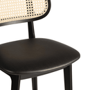 Relish Bar Stool - Satin Black With Natural Cane Back & Lascari Seat Pad - NWOF