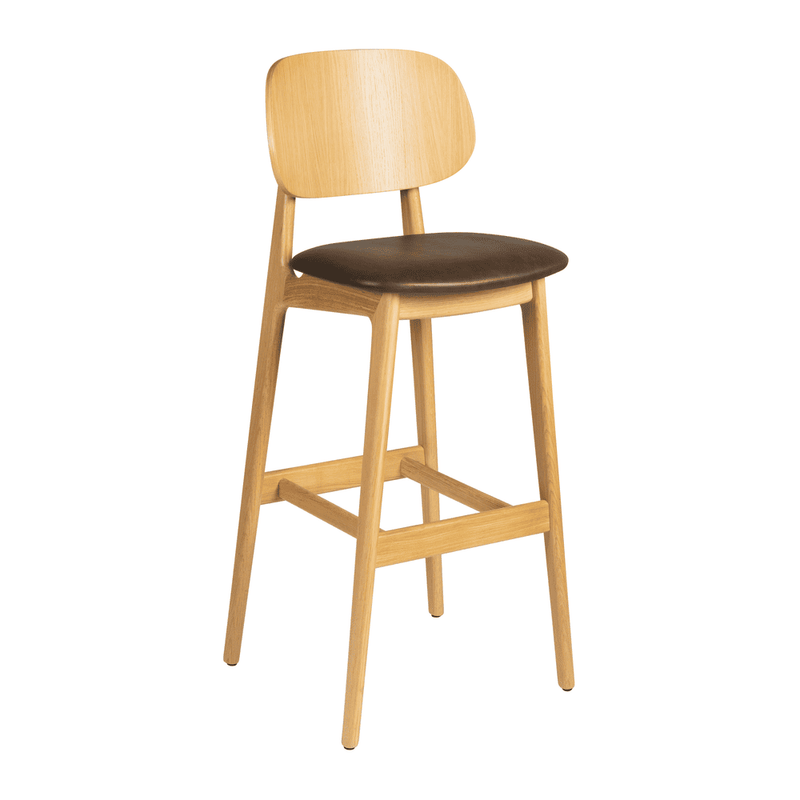 Relish Bar Stool - Natural Oak With Lascari Seat Pad - NWOF
