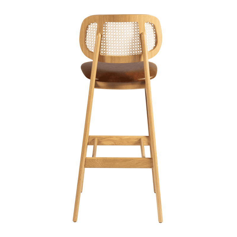 Relish Bar Stool - Natural Cane Back With Lascari Seat Pad - NWOF