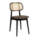 Relish Side Chair - Satin Black With Natural Cane Back & Lascari Seat Pad - NWOF