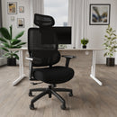 Dynamic Rowan mesh back chair with ergonomic design and adjustable features, shown from a side angle.