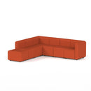 Dynamic Mawsley modular L-shaped corner sofa with left arm chaise end, showcasing plush cushions and modern design.