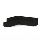 Dynamic Mawsley modular L-shaped corner sofa with left arm chaise end, featuring plush cushions and modern design.