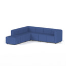 Dynamic Mawsley modular L-shaped corner sofa with left arm chaise end, featuring plush cushions and modern fabric upholstery.
