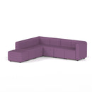 Dynamic Mawsley modular L-shaped corner sofa with left arm chaise end, featuring plush cushions and modern fabric upholstery.