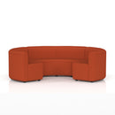 Dynamic Mawsley Modular Seating Set low back circular booth with plush cushions and sleek design, ideal for modern lounges.