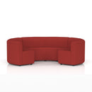 Dynamic Mawsley Modular Seating Set with low back circular booth, featuring plush cushions and modern design for versatile lounge areas.
