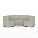 Dynamic Mawsley Modular Seating Set with low back circular booth, featuring modern upholstery and a sleek, circular design.