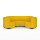 Dynamic Mawsley Modular Seating Set with low back circular booth, featuring plush cushions and sleek design for modern interiors.