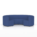 Dynamic Mawsley Modular Seating Set with low back circular booth, featuring modern upholstered cushions and sleek design.