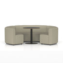 Dynamic Mawsley Modular Seating Set with low back circular booth, featuring plush upholstery and modern design.
