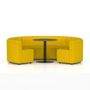Dynamic Mawsley Modular Seating Set with low back circular booth, featuring plush upholstery and modern design.