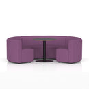 Dynamic Mawsley Modular Seating Set with low back circular booth, featuring modern fabric cushions and a sturdy frame.