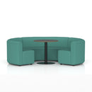 Dynamic Mawsley Modular Seating Set with low back circular booth and plush cushions, ideal for versatile lounge or dining areas.