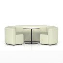 Dynamic Mawsley modular seating set featuring a low back circular booth with plush upholstery and modern design.