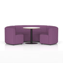 Dynamic Mawsley Modular Seating Set with low back circular booth, featuring modern upholstery and sleek design for versatile lounging.