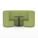 Dynamic Mawsley Modular Seating Set with high-back circular booth, featuring plush upholstery and modern design for stylish seating.