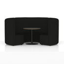 Dynamic Mawsley Modular Seating Set with high back circular booth, featuring sleek upholstery and modern design for stylish interior spaces.