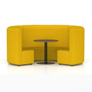 Dynamic Mawsley Modular Seating Set with high-back circular booth, featuring plush upholstery and modern design.