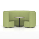 Dynamic Mawsley Modular Seating Set with high back circular booth, featuring plush upholstery and modern design for stylish interiors.