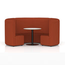 Dynamic Mawsley Modular Seating Set high back circular booth with plush upholstery, ideal for stylish lounge or restaurant spaces.