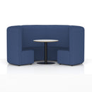 Dynamic Mawsley Modular Seating Set with high back circular booth, featuring plush cushions and sleek design for versatile lounge spaces.