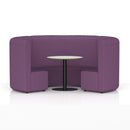 Dynamic Mawsley modular seating set featuring a high-back circular booth with plush upholstery and modern design.