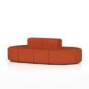 Dynamic Mawsley modular seating set with low back 8-seater capsule island, featuring plush cushions and sleek design.