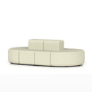 Dynamic Mawsley modular seating set with low-back 8-seater capsule island, featuring plush cushions and modern design.