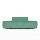 Dynamic Mawsley Modular Seating Set with low back, 8-seater capsule island, featuring modern outdoor lounge furniture.