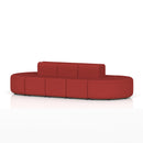 Dynamic Mawsley modular seating set with low back 10-seater capsule island, featuring modern outdoor lounge design and plush cushions.