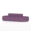 Dynamic Mawsley modular seating set with low back design, 10-seater capsule island for versatile lounge and social spaces.