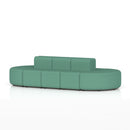 Dynamic Mawsley Modular Seating Set with low back 10-seater capsule island, featuring sleek modern design and plush cushions.
