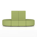 Dynamic Mawsley modular seating set with high back 8-seater capsule island shown in stylish outdoor arrangement