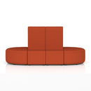 Dynamic Mawsley Modular Seating Set with high back 8-seater capsule island, shown in a modern outdoor lounge setting.