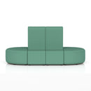 High back 8-seater capsule island from Dynamic Mawsley Modular Seating Set, showing plush cushions and modern design.