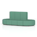 Dynamic Mawsley modular seating set with high back 10-seater capsule island, featuring modern outdoor furniture design.