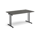 Rectangular Folding Leg Table With Straight Foot Rails - Onyx Grey - NWOF