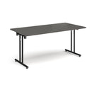 Rectangular Folding Leg Table With Straight Foot Rails - Onyx Grey - NWOF
