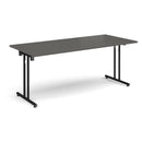 Rectangular Folding Leg Table With Straight Foot Rails - Onyx Grey - NWOF