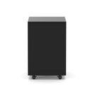 Black steel mobile pedestal with three drawers by Dynamic, featuring a sturdy base and ergonomic design for office storage.