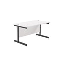 TC Office Single Upright 800mm Deep Rectangular Desk - White - NWOF