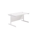 TC Office Single Upright 800mm Deep Rectangular Desk - White - NWOF