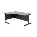 TC Office Single Upright Radial Desk - Black - NWOF