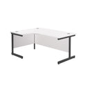 TC Office Single Upright Radial Desk - White - NWOF
