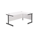 TC Office Single Upright Radial Desk - White - NWOF
