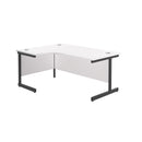 TC Office Single Upright Radial Desk - White - NWOF