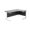 TC Office Single Upright Radial Desk - Black - NWOF