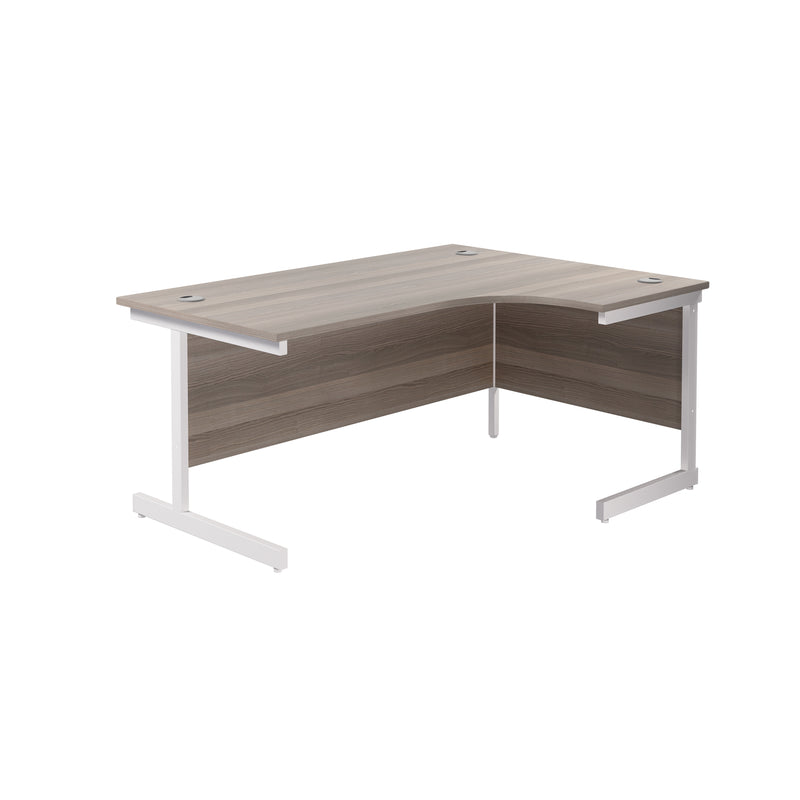 TC Office Single Upright Radial Desk - Grey Oak - NWOF