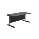 TC Office Single Upright 800mm Deep Rectangular Desk - Black - NWOF